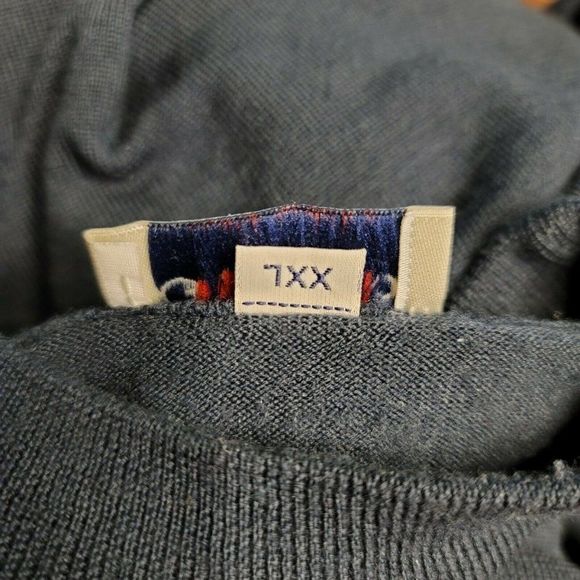 GRAN SASSO Mens 2XL Vintage Wool Crewneck Jumper Navy Sweater Lightweight Italy - Picture 6 of 7